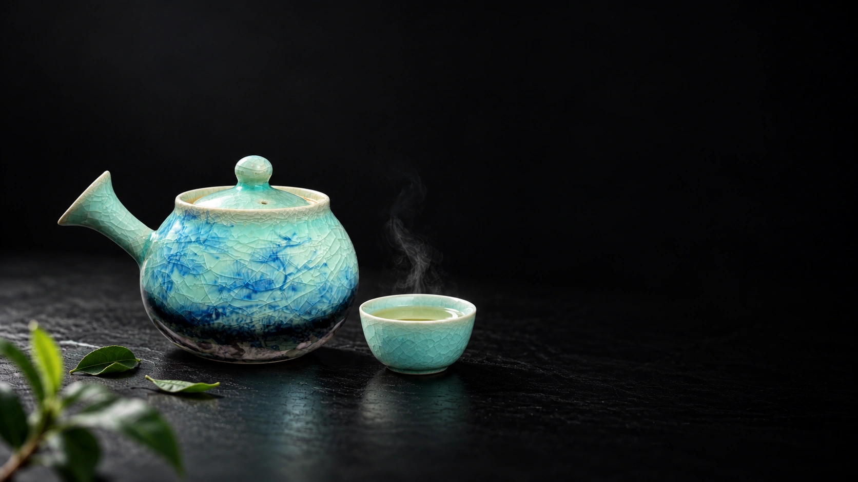 茶壶与盛茶茶盏的搭配场景示意